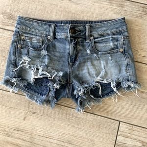 AE denim shorts